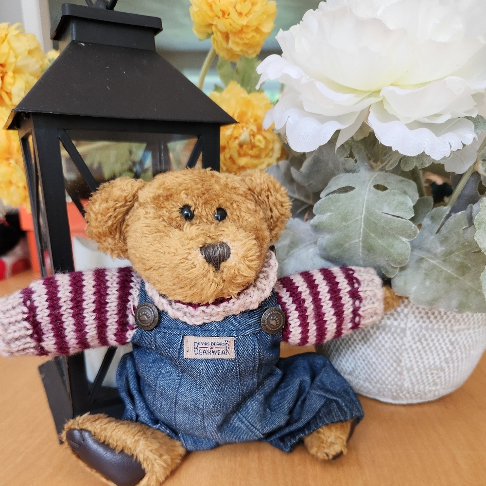 Boyds Bears Denim and Striped Outfit
